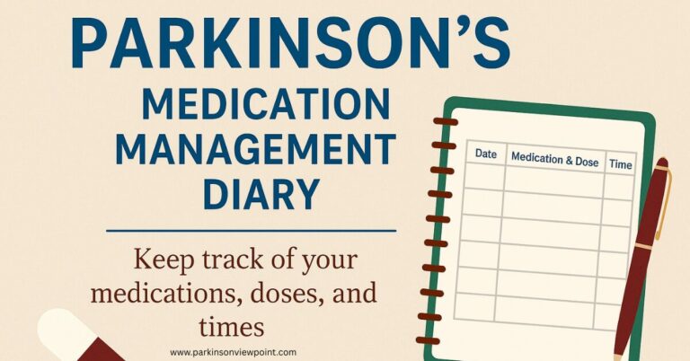 Parkinson's medication management diary
