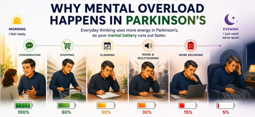 Mental overload in Parkinson's disease