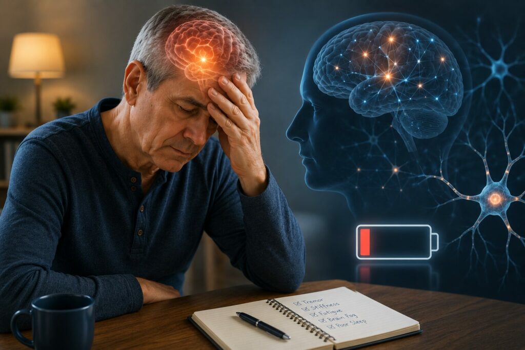 Mental overload in Parkinson's disease